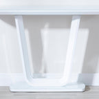 Alpen White Gloss Console Table with Glass Top