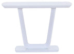 Alpen White Gloss Console Table with Glass Top