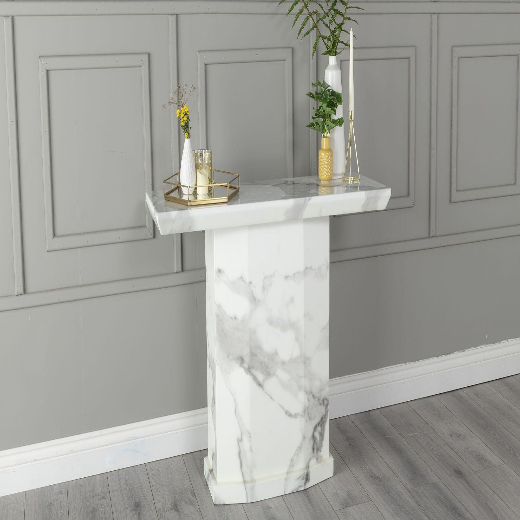 Athens White Marble Console Table