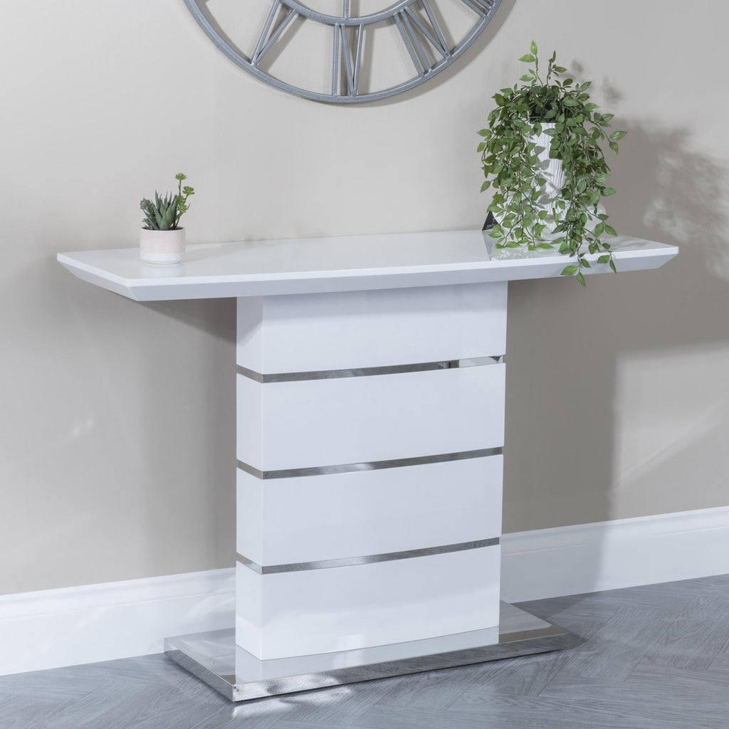 Brice White Gloss Console Table