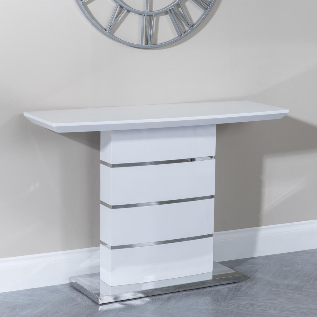 Brice White Gloss Console Table