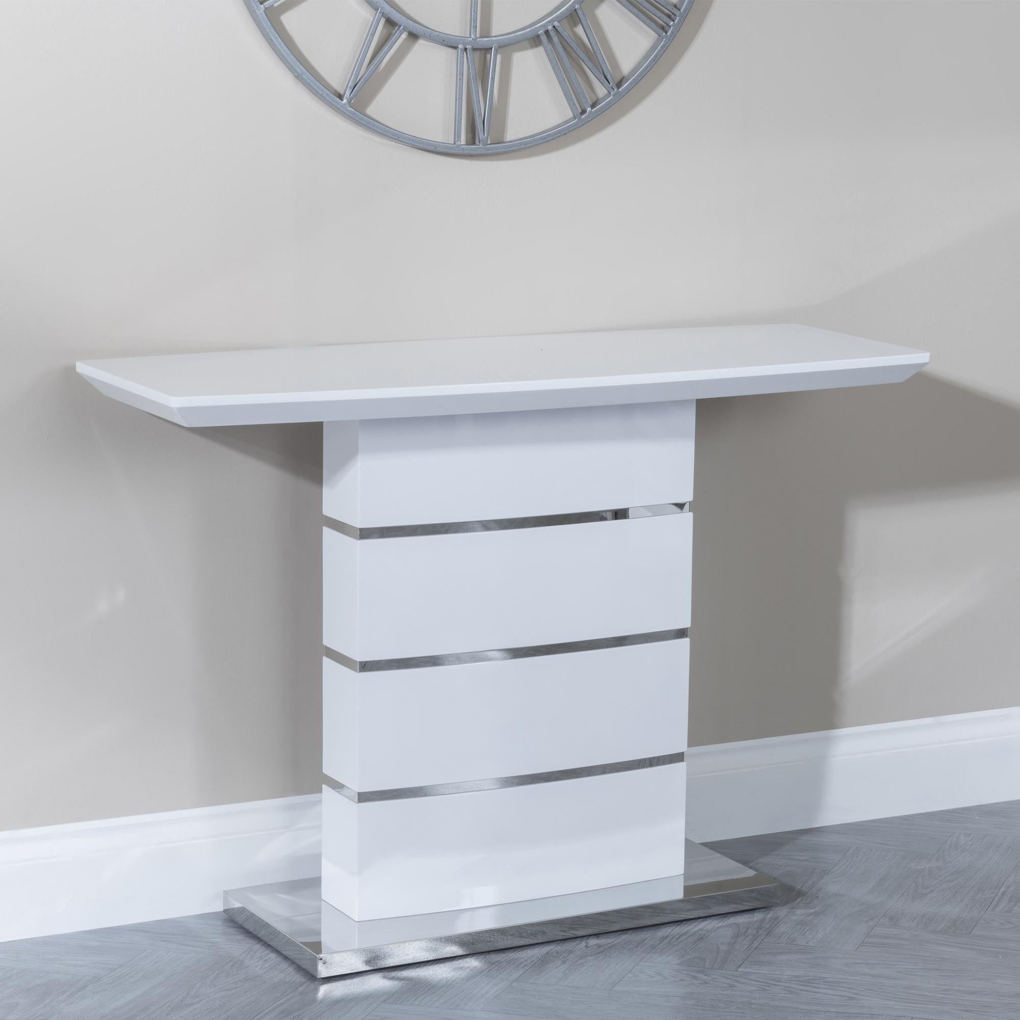 Brice White Gloss Console Table