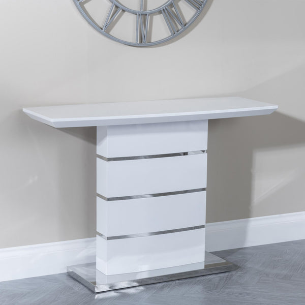 Brice White Gloss Console Table