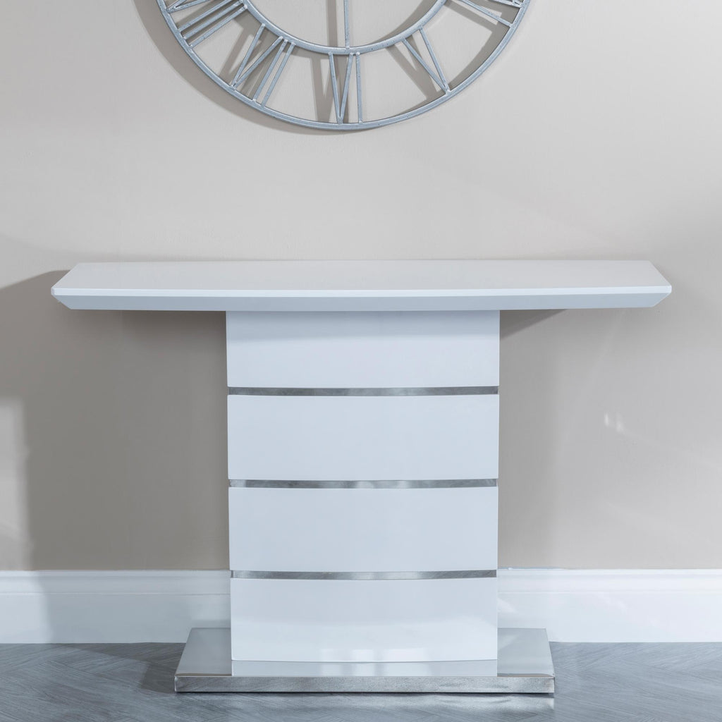 Brice White Gloss Console Table