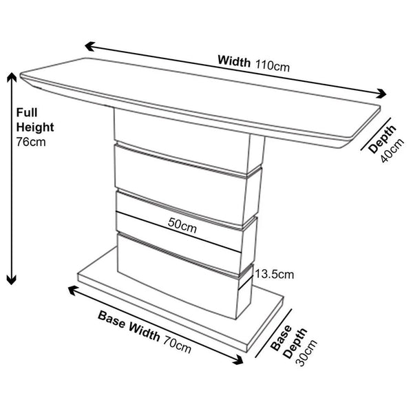 Brice White Gloss Console Table