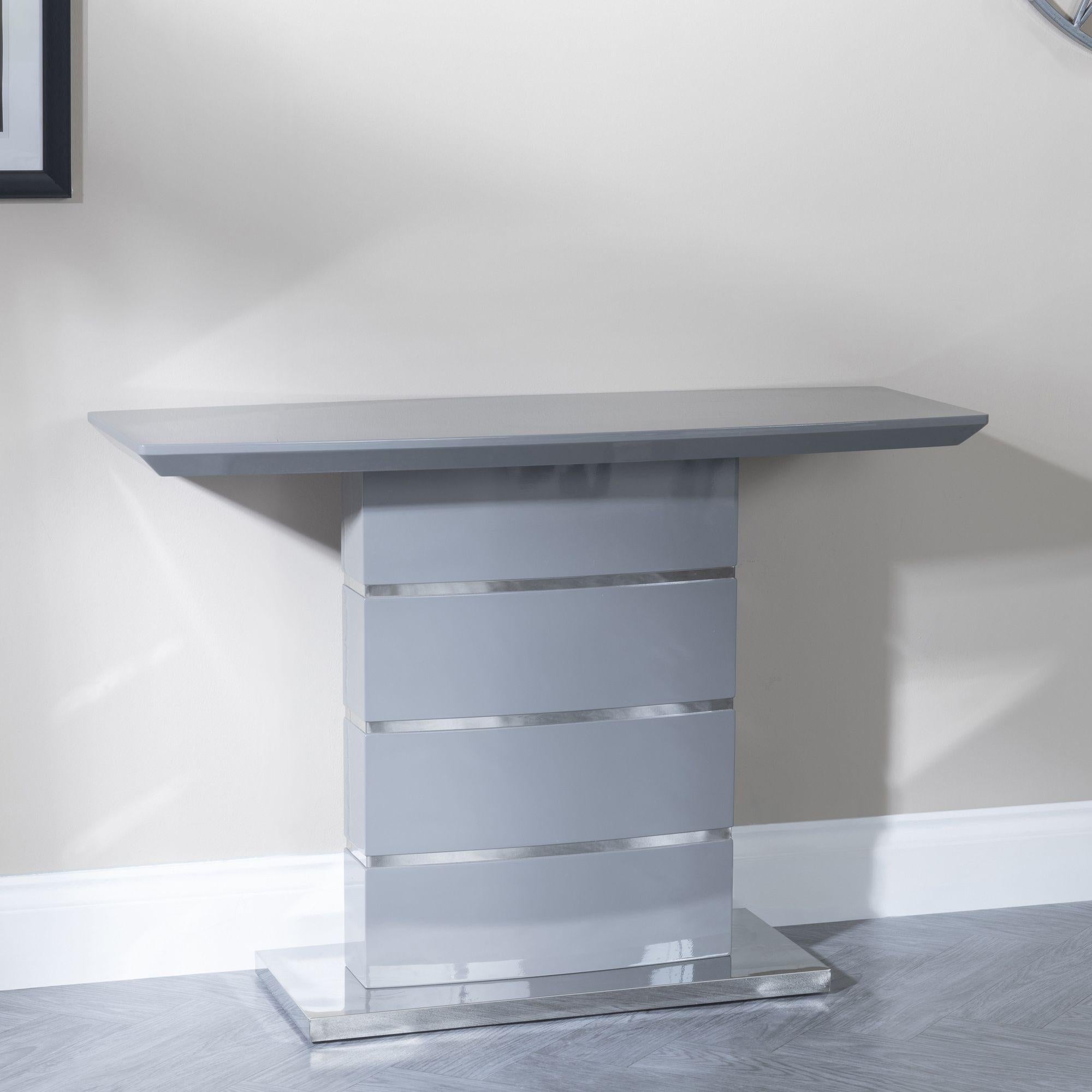 Brice Grey Gloss Console Table