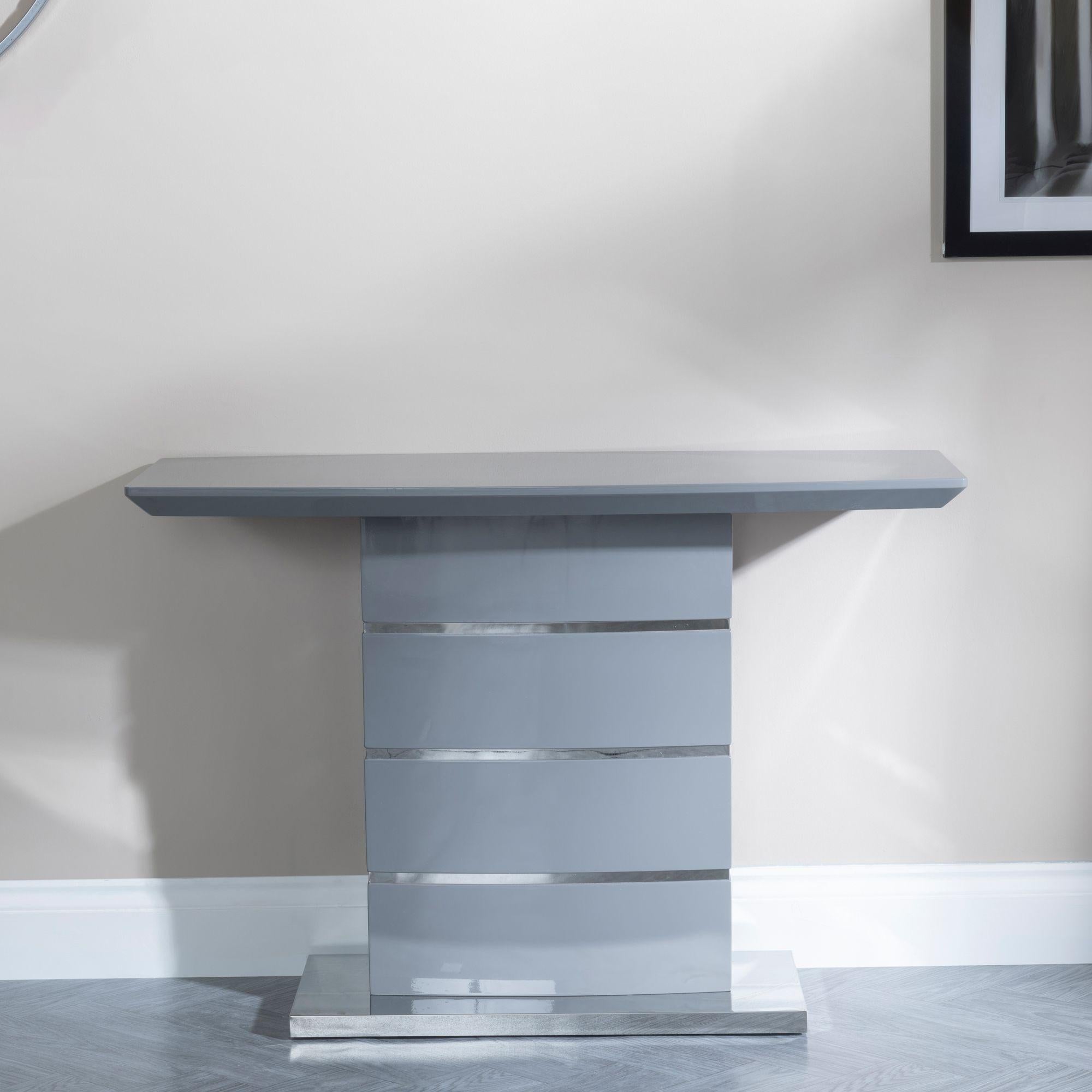 Brice Grey Gloss Console Table