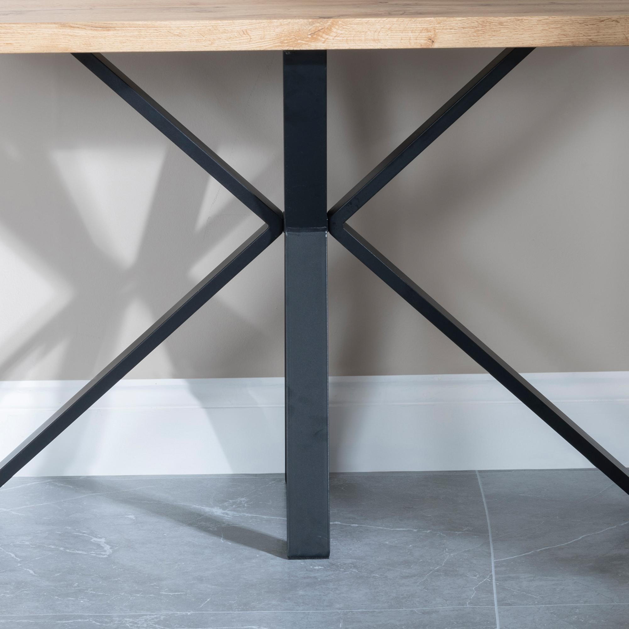 Cadell Industrial Oak Effect Console Table with Black Spider Legs