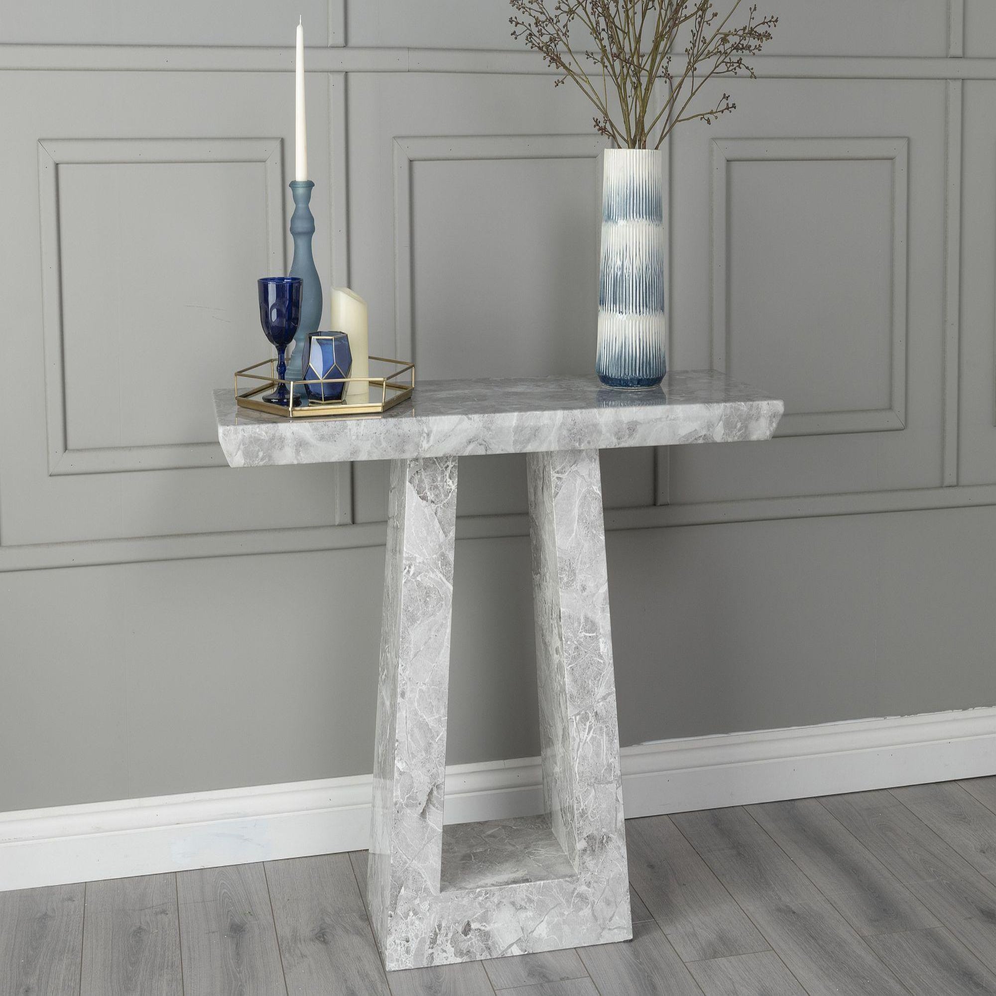 Hugo Grey Marble Console Table