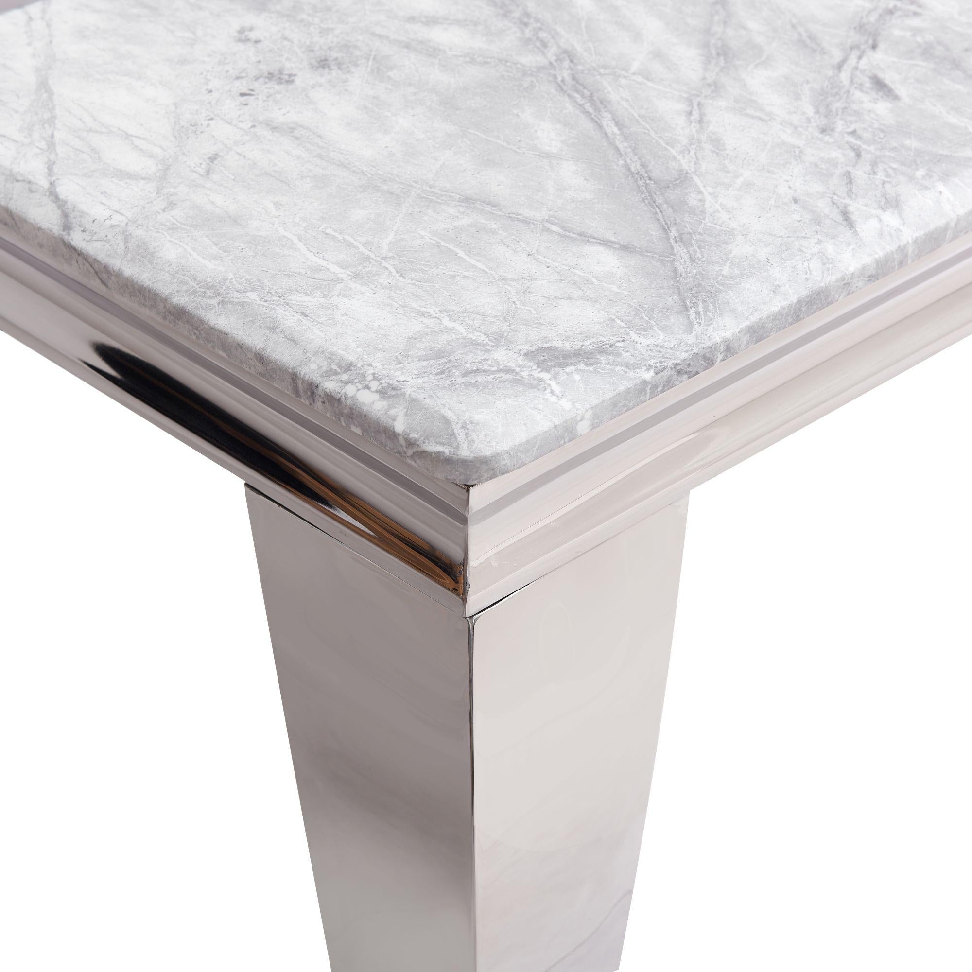 Merida Grey Marble and Chrome Console Table