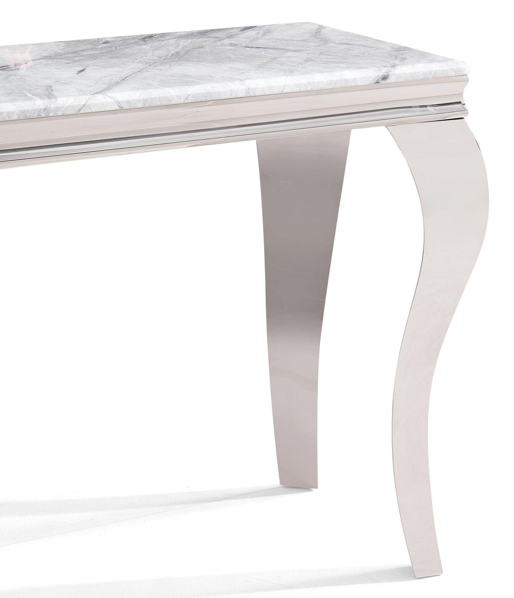 Merida Grey Marble and Chrome Console Table