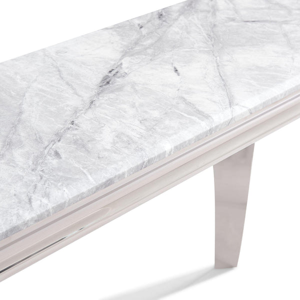Merida Grey Marble and Chrome Console Table