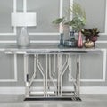 Mercury Grey Marble and Chrome Console Table