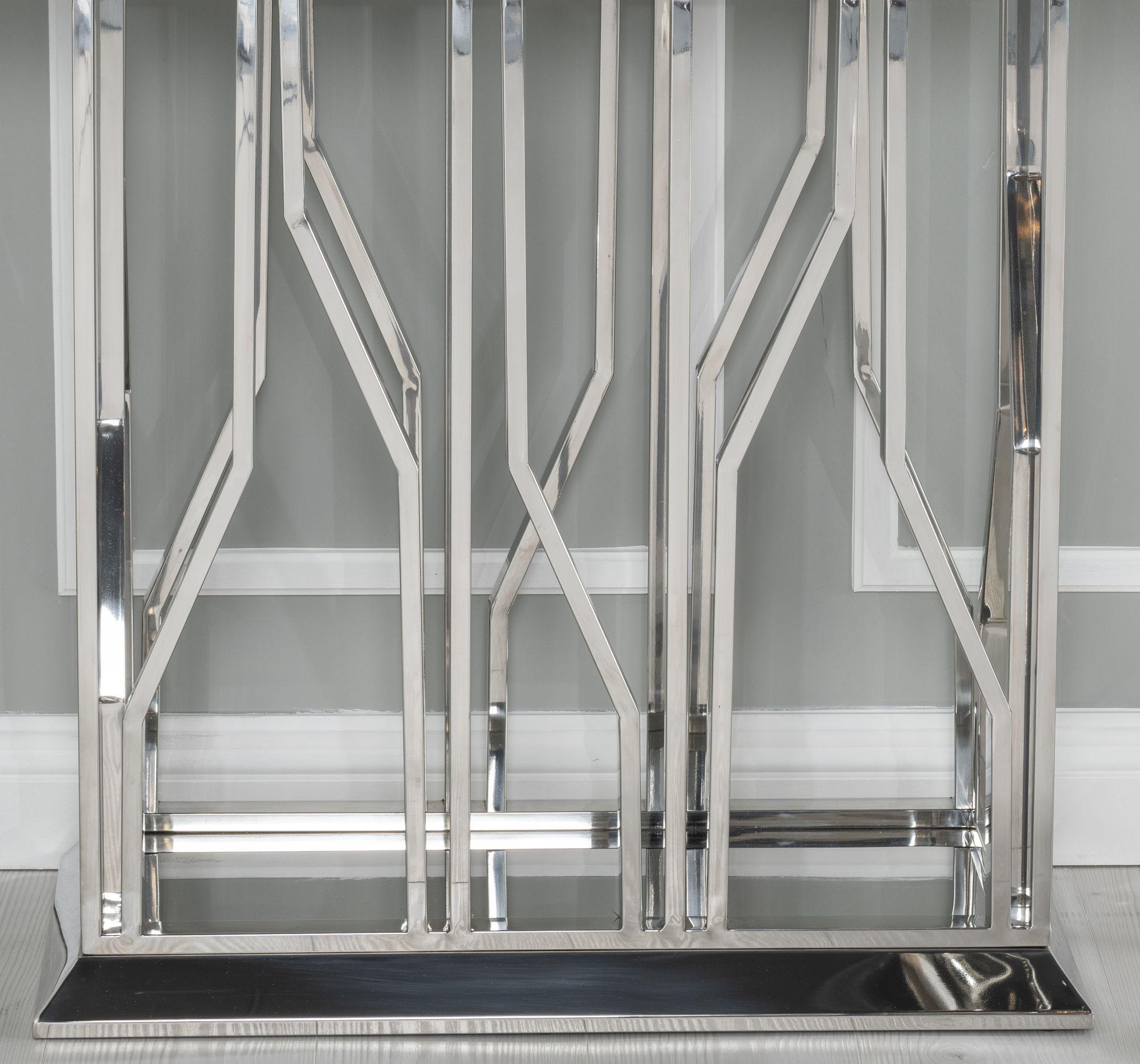 Mercury Grey Marble and Chrome Console Table