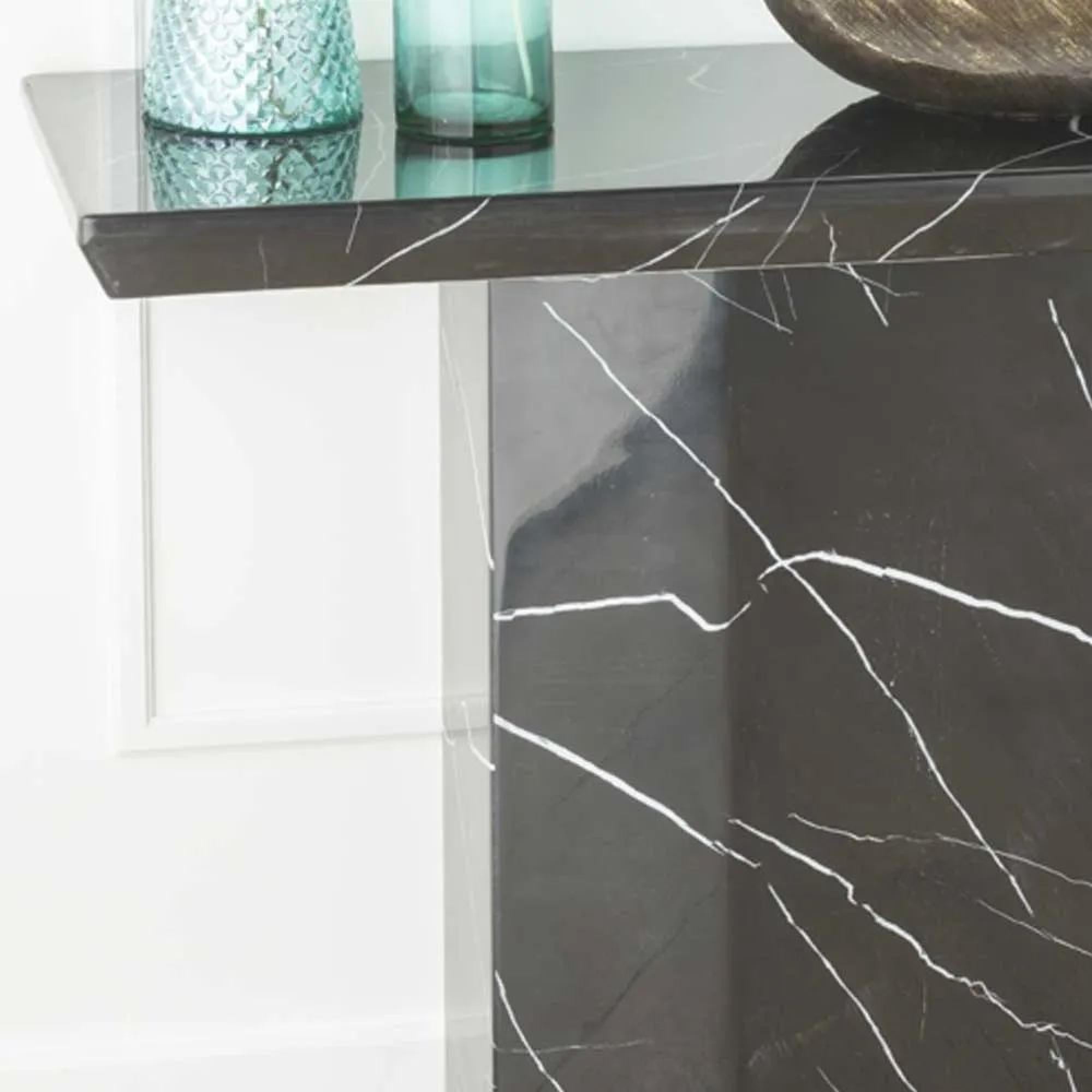 Nebula Black Marble Console Table