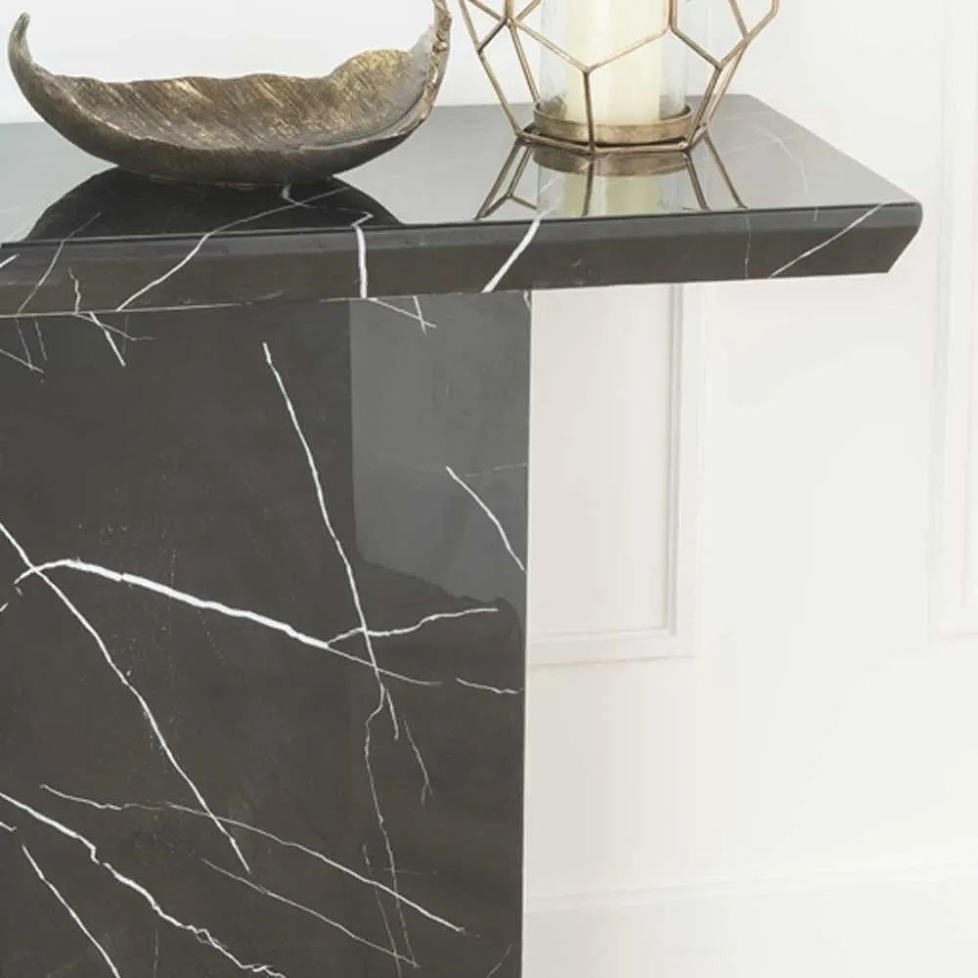 Nebula Black Marble Console Table