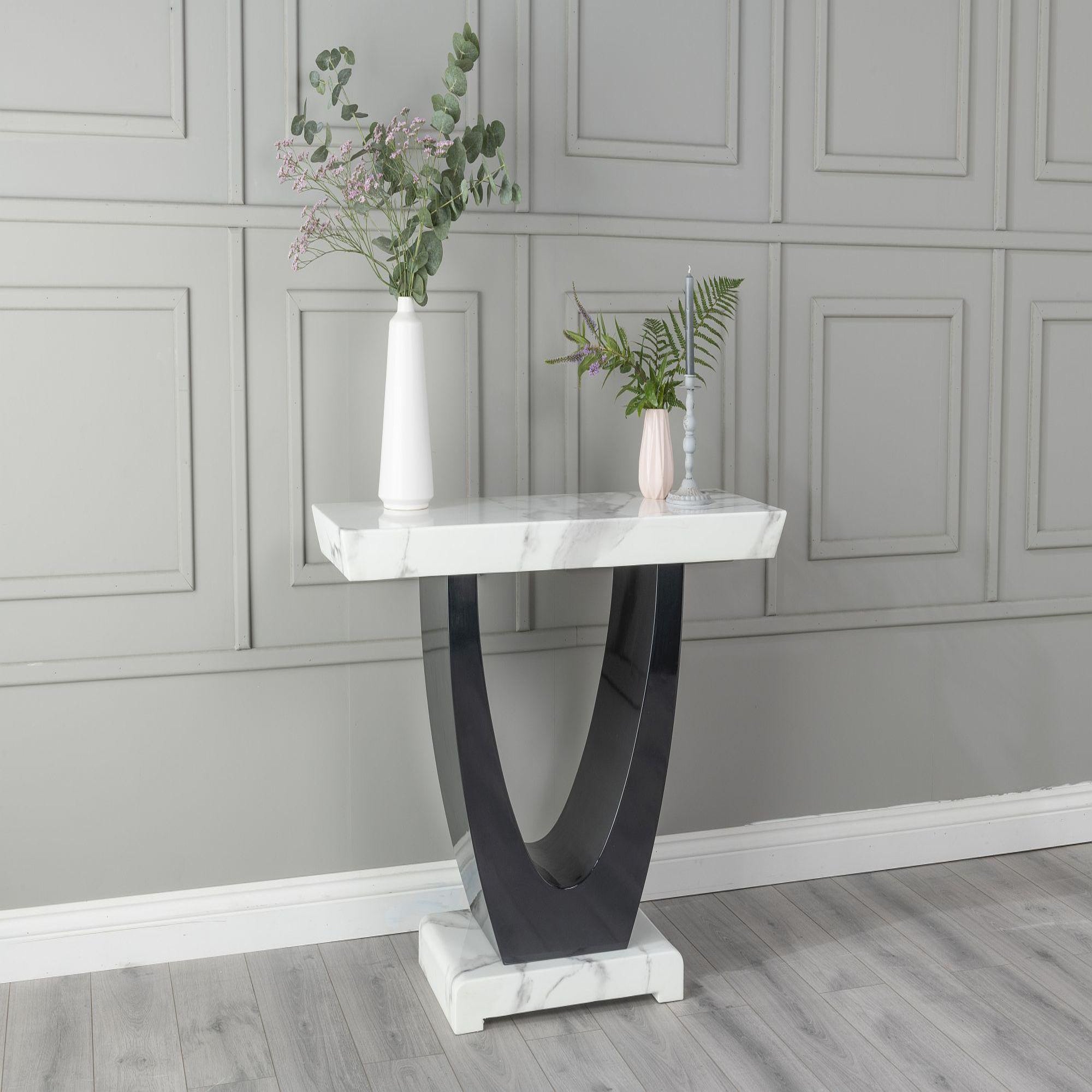 Omega White Marble Console Table