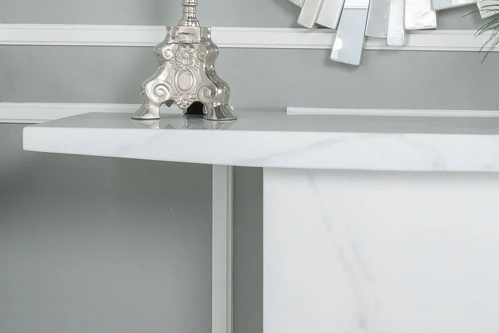 Olympia White Marble Console Table
