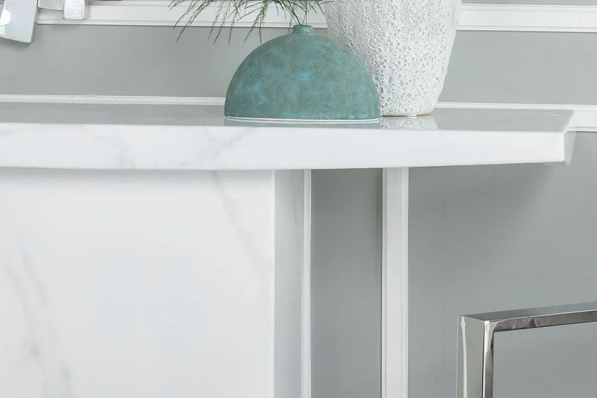 Olympia White Marble Console Table