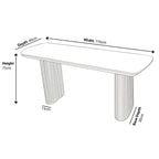 Renzo Black Oval Console Table with Fluted Ribbed Double Pedestal Base
