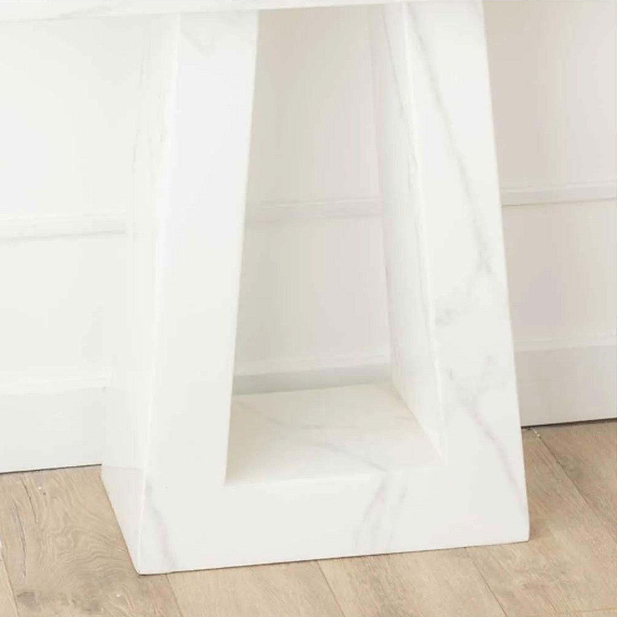 Rio White Marble Console Table