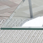 Sutton Clear Glass and Gold Console Table - 120cm Tempered Top