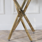 Sutton Clear Glass and Gold Console Table - 120cm Tempered Top