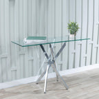 Sutton Clear Glass and Chrome Console Table - 120cm Tempered Top