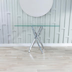 Sutton Clear Glass and Chrome Console Table - 120cm Tempered Top
