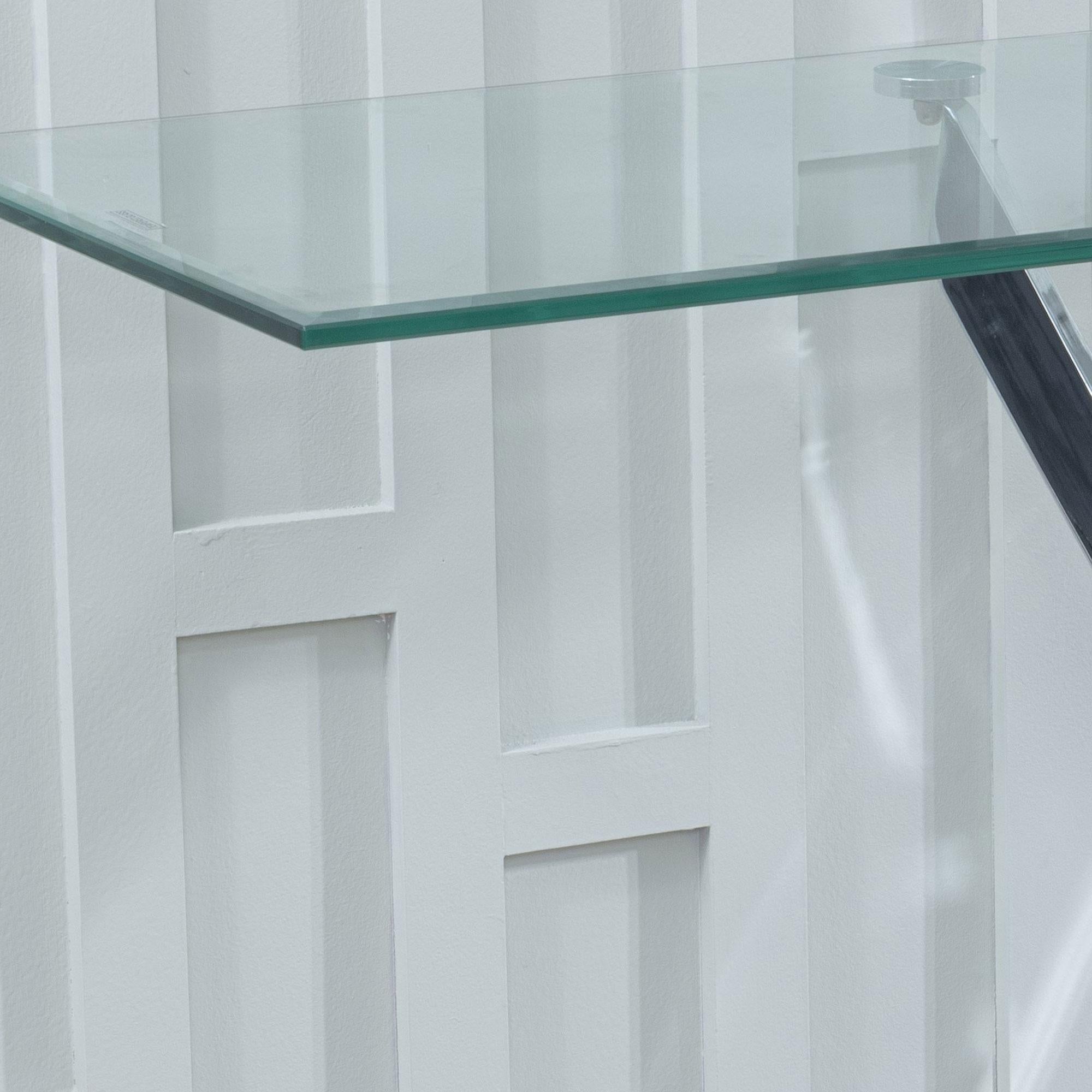 Sutton Clear Glass and Chrome Console Table - 120cm Tempered Top