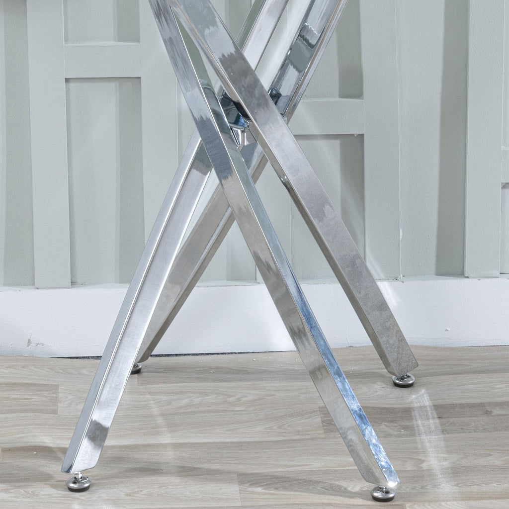 Sutton Clear Glass and Chrome Console Table - 120cm Tempered Top