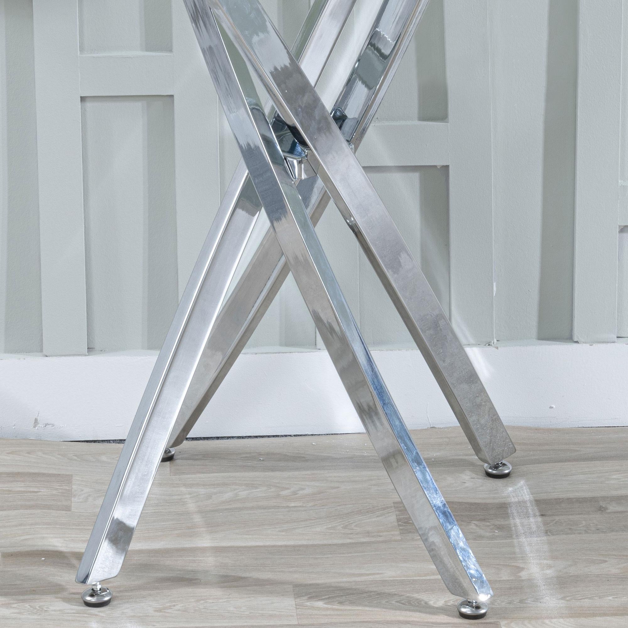 Sutton Clear Glass and Chrome Console Table - 120cm Tempered Top
