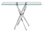 Sutton Clear Glass and Chrome Console Table - 120cm Tempered Top