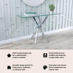 Sutton Clear Glass and Chrome Console Table - 120cm Tempered Top