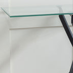 Sutton Clear Glass and Black Console Table - 120cm Tempered Top