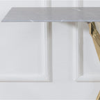 Sutton Grey and Gold Console Table - 120cm Glass Top with Concrete Effect