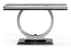 Welby Grey Marble and Chrome Console Table