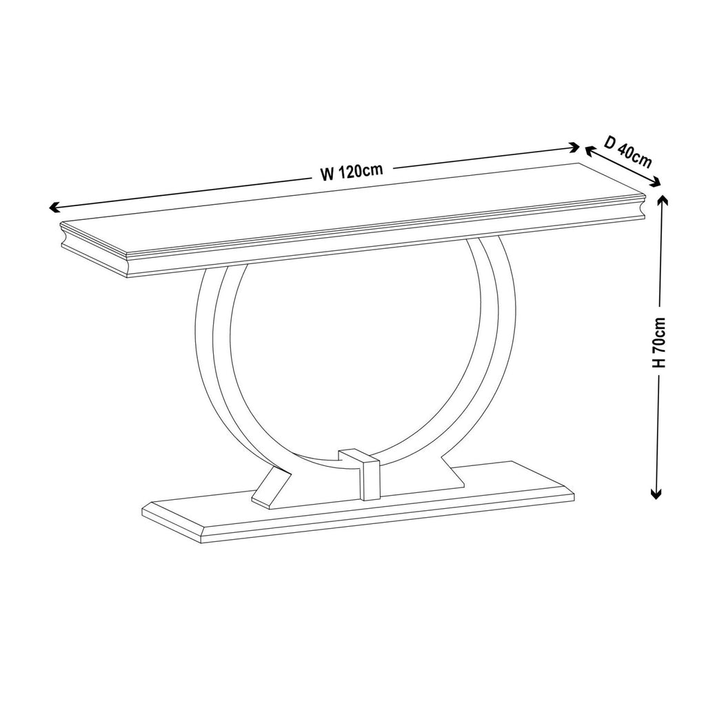Welby Grey Marble and Chrome Console Table