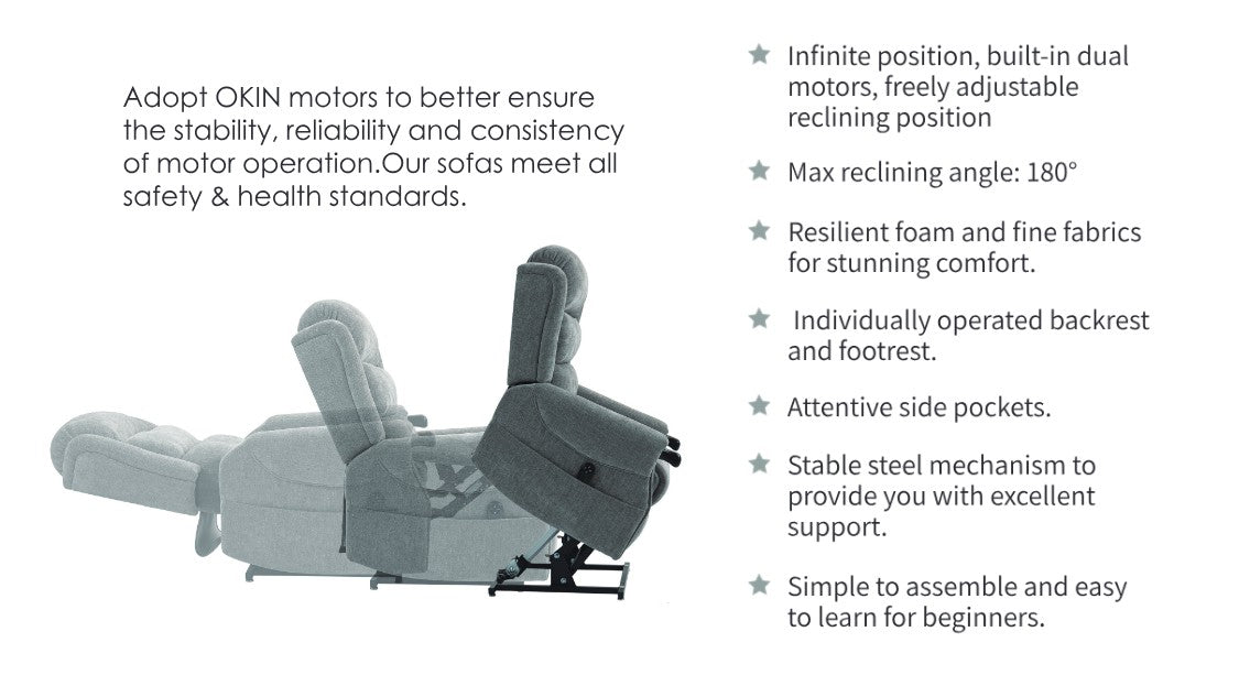 Mobility Lincoln Lift & Rise Dual Motor Electric Recliner Chair
