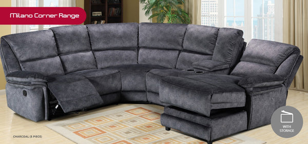 Milano Suede Bespoke Modular Manual Recliner Fabric Sofa