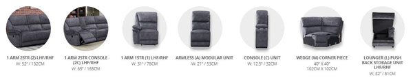 Milano Suede Bespoke Modular Manual Recliner Fabric Sofa