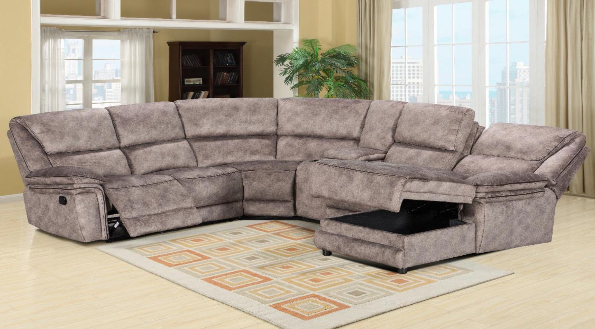 Milano Suede Manual Recliner Fabric Sofa