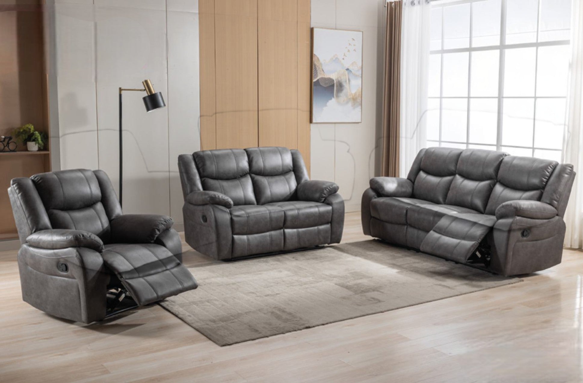 Paris Fabric Manual Recliner Sofa