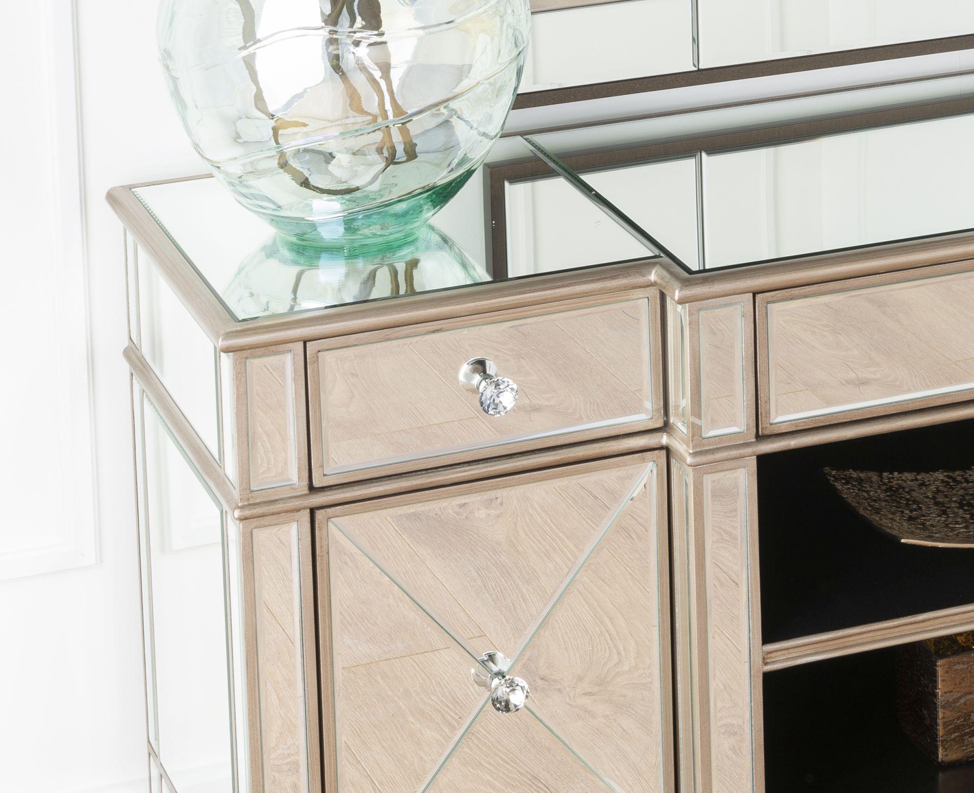 Acorn Mirrored Champagne Trim TV Unit