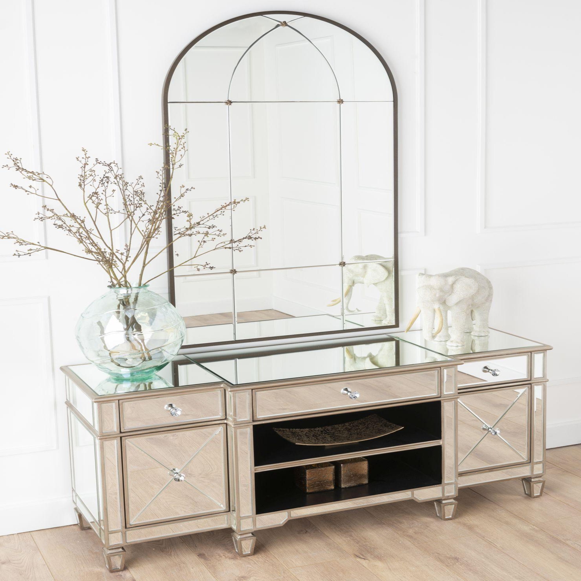 Acorn Mirrored Champagne Trim TV Unit