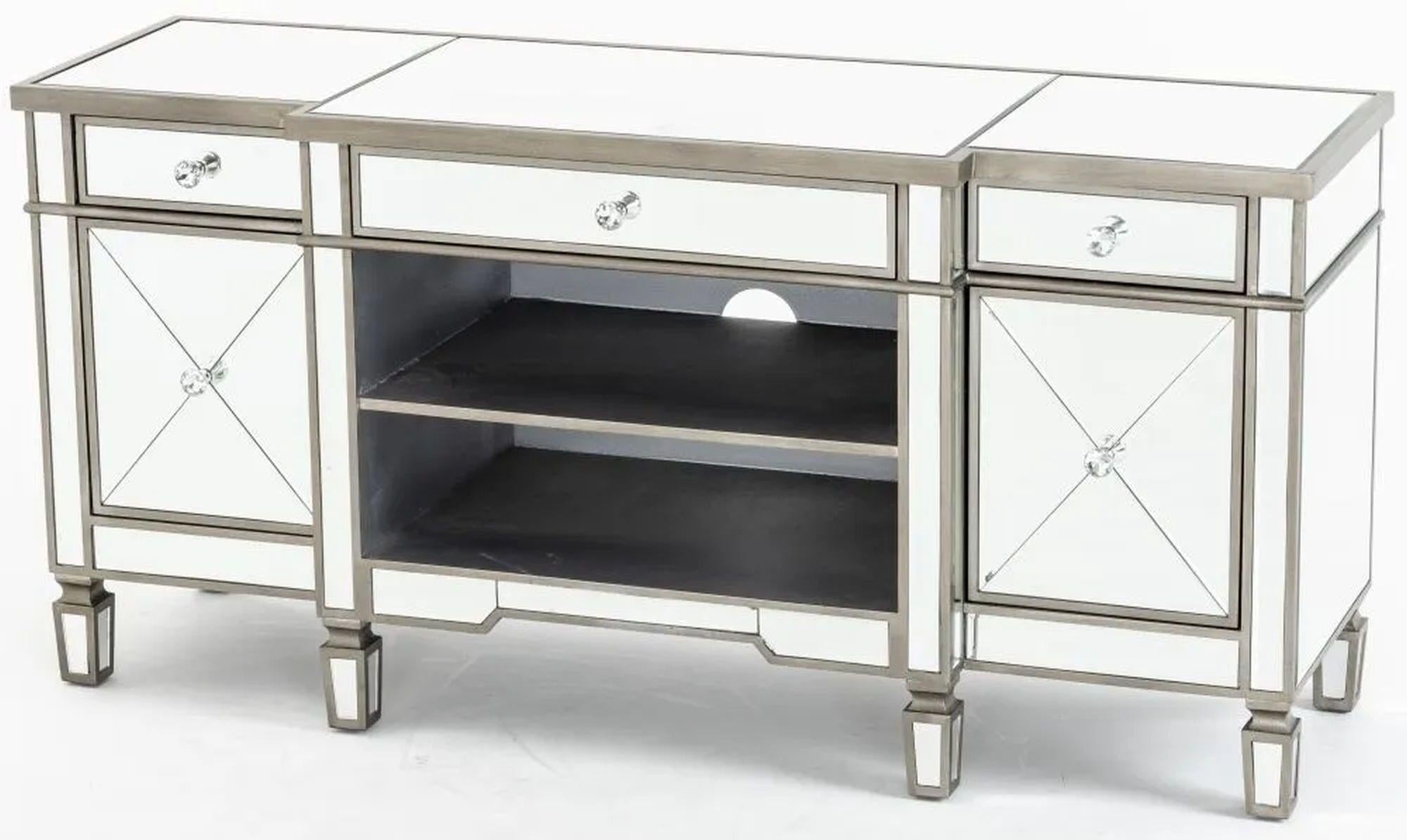 Acorn Mirrored Champagne Trim TV Unit