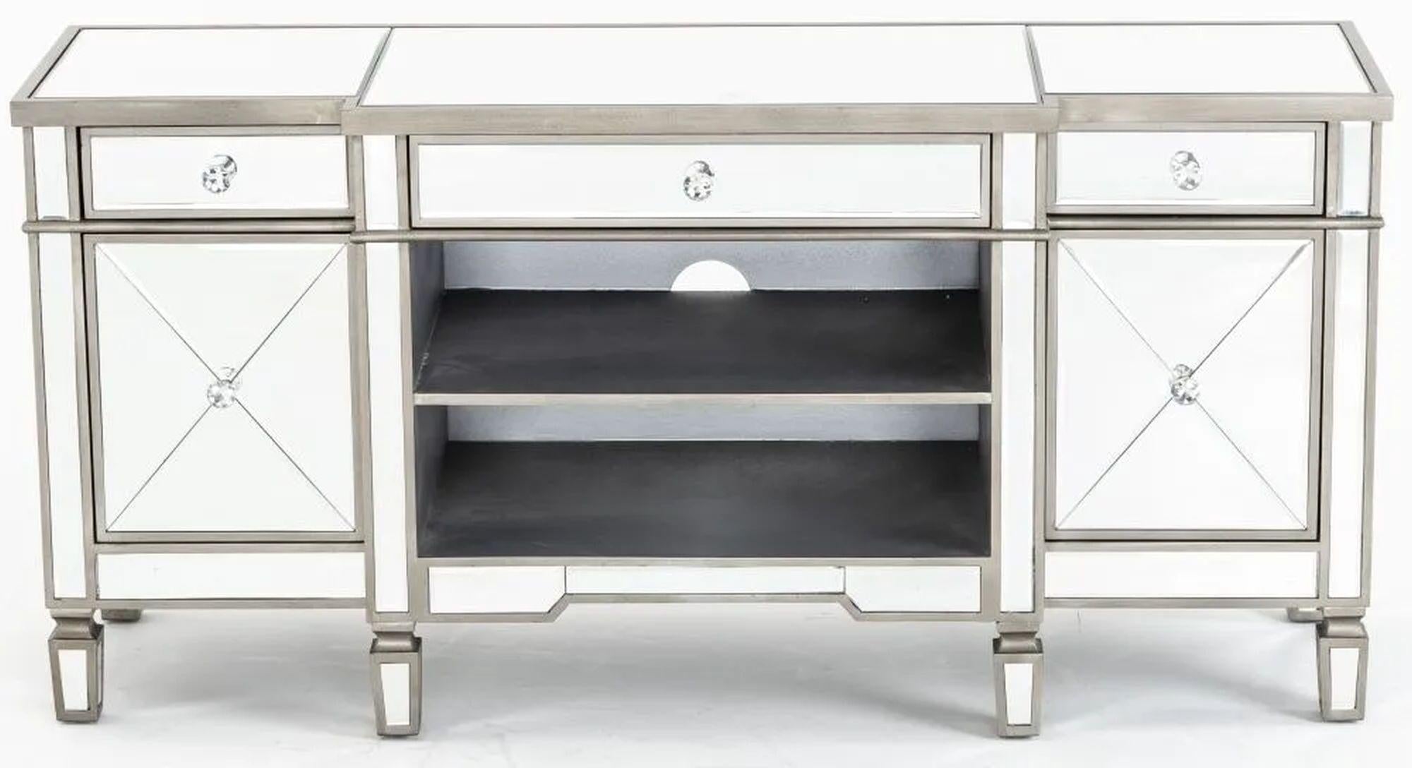 Acorn Mirrored Champagne Trim TV Unit