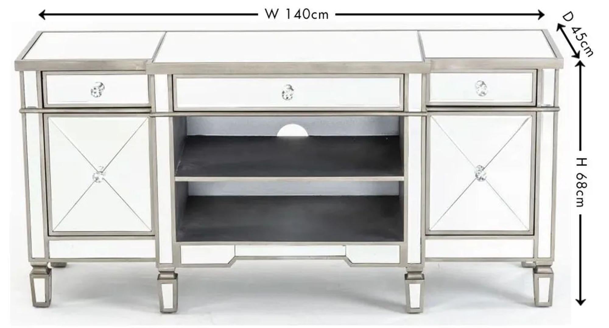 Acorn Mirrored Champagne Trim TV Unit
