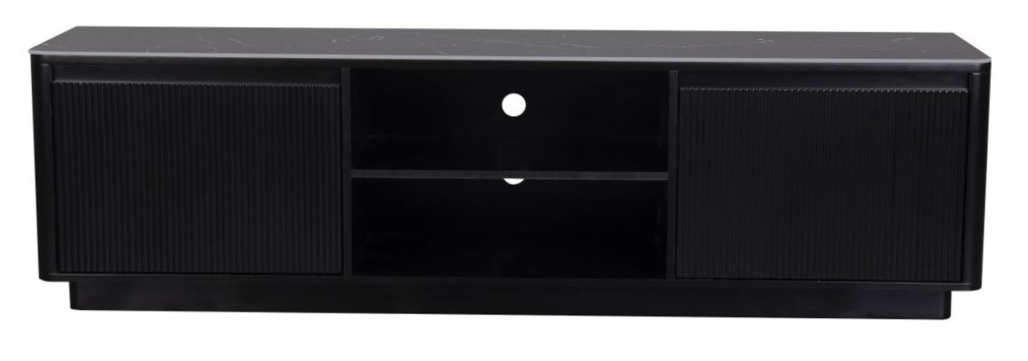 Dante Black Ceramic Fluted TV Unit