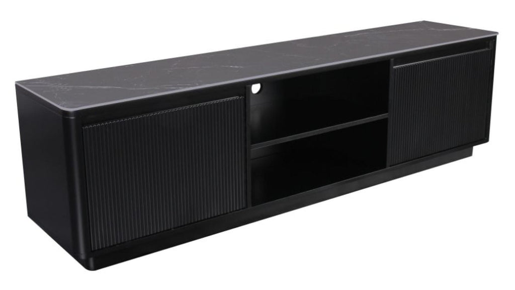 Dante Black Ceramic Fluted TV Unit